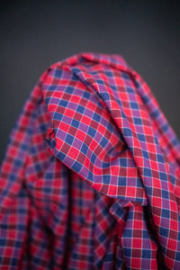 Handwoven Cotton Check - Blackberry Jam