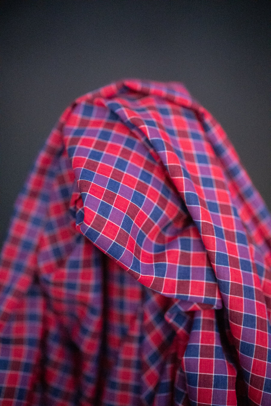 Handwoven Cotton Check - Blackberry Jam