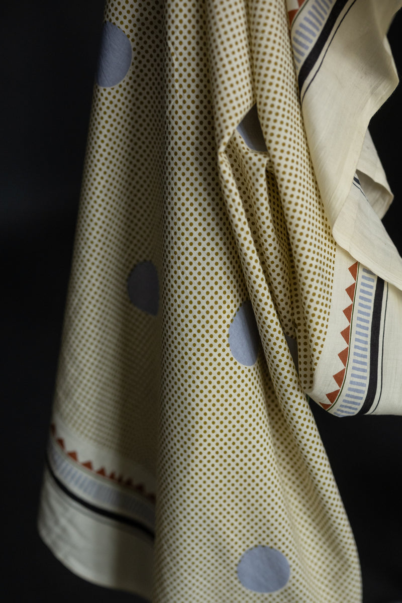 Indian Screen Printed Cotton - Casablanca