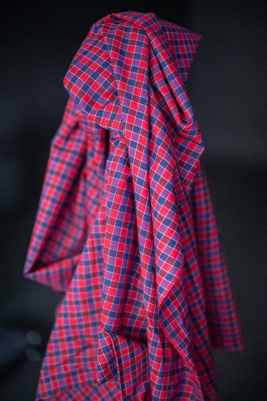 Handwoven Cotton Check - Blackberry Jam