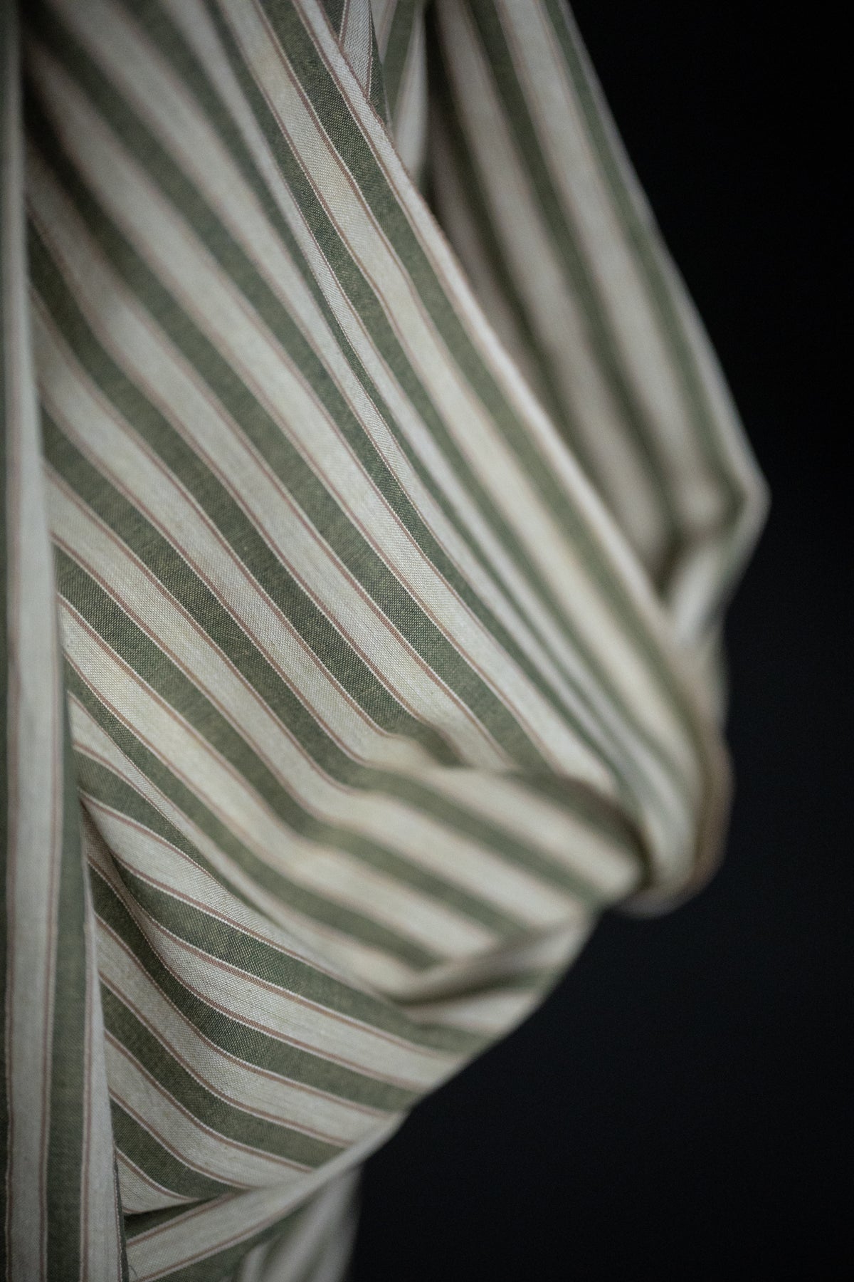 Handwoven Cotton Stripe - Tea Green