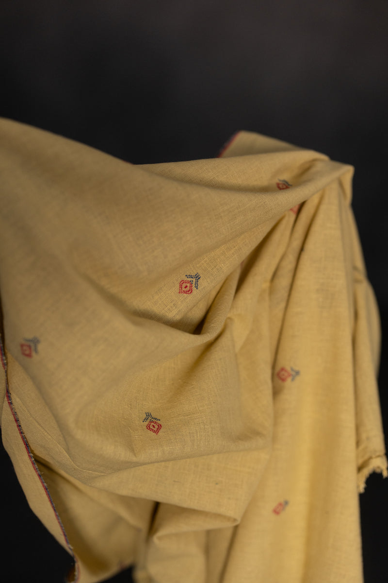 Extra Weft Handwoven Cotton - Caraway