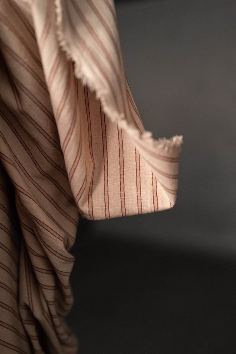 Organic Cotton/Linen - Whiskey Stripe