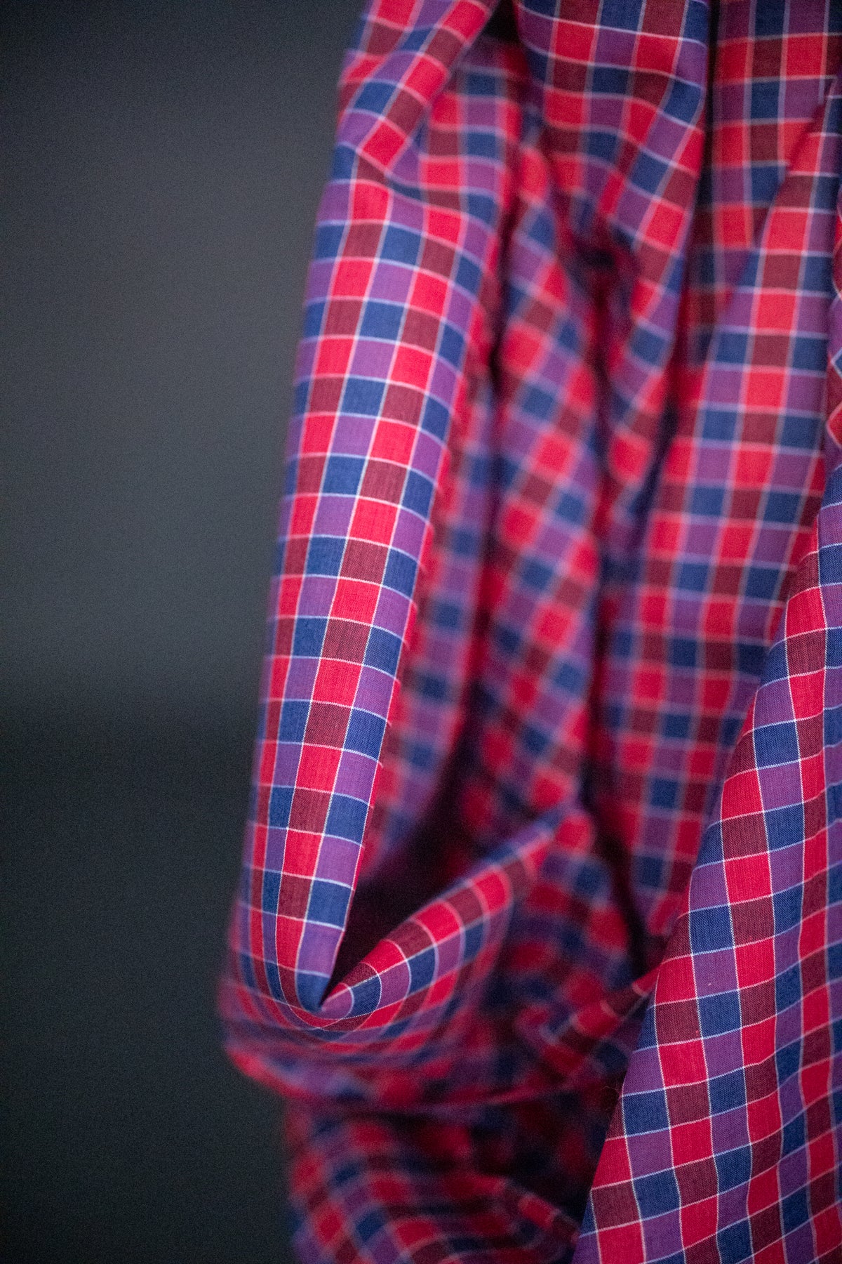Handwoven Cotton Check - Blackberry Jam
