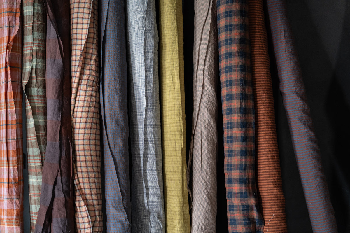European Laundered Linen - Tangerine Dreams Gingham