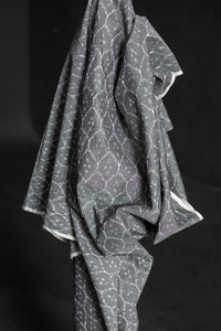 grey white pattern indian ikat cotton