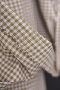 mini check pink green fabric