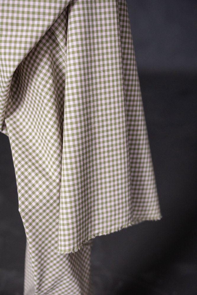 mini check pink green fabric