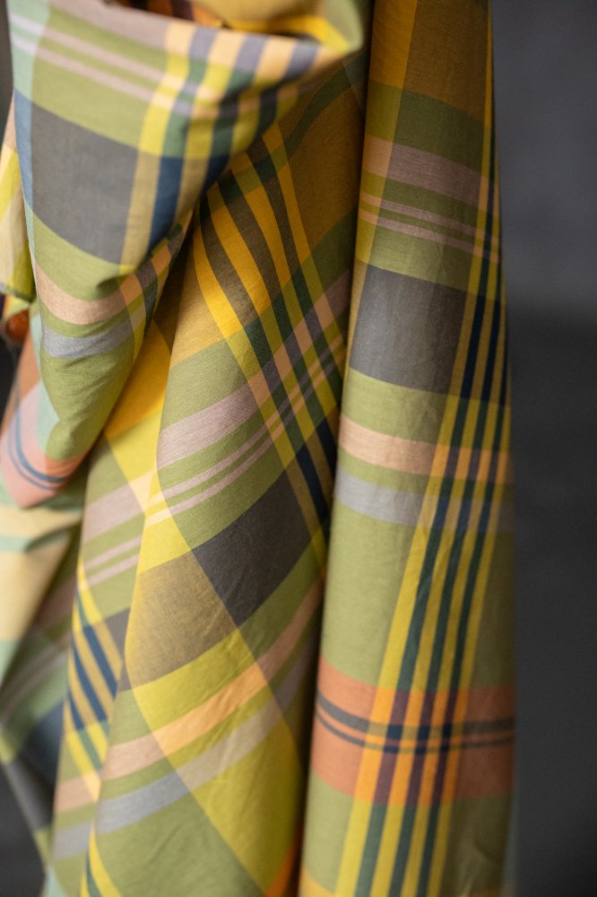 multicoloured cotton check fabric