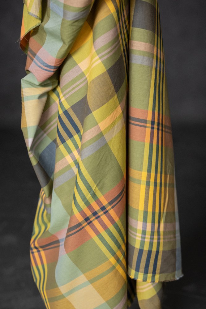 multicoloured cotton check fabric