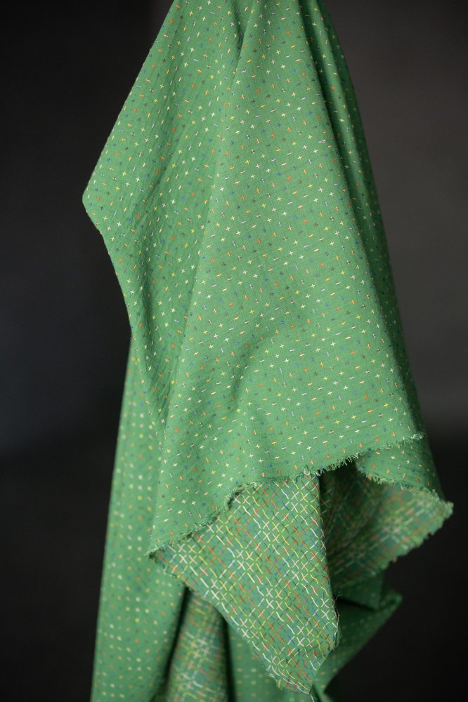 Indian Cotton Cross Stitch - Green Bobbette