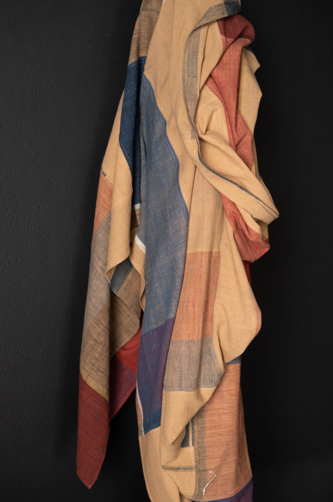 Handwoven Cotton Check - Patchwork Brown