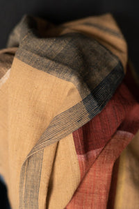 Handwoven Cotton Check - Patchwork Brown