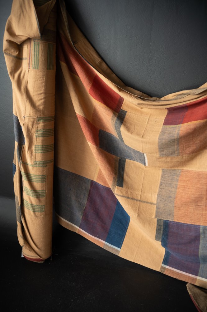 Handwoven Cotton Check - Patchwork Brown