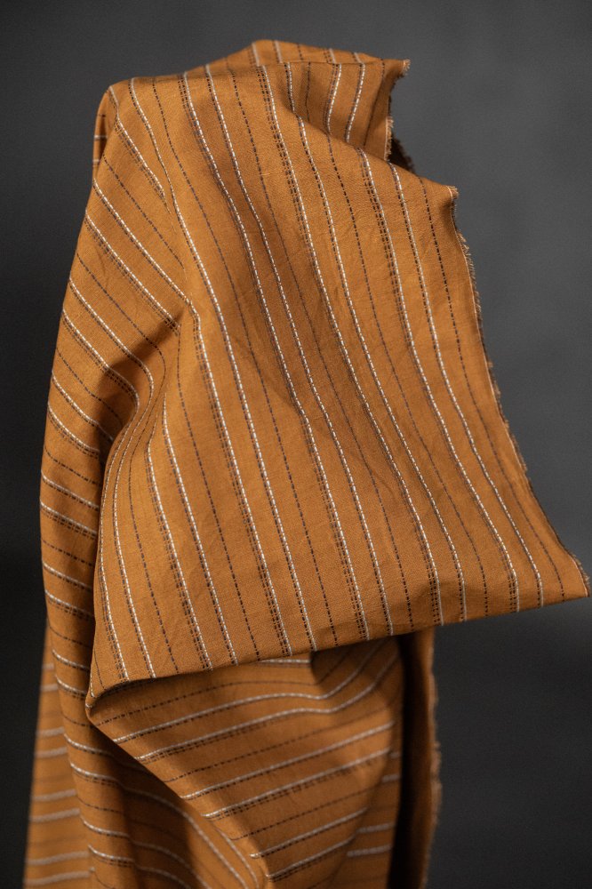 mustard stitched indian cotton linen