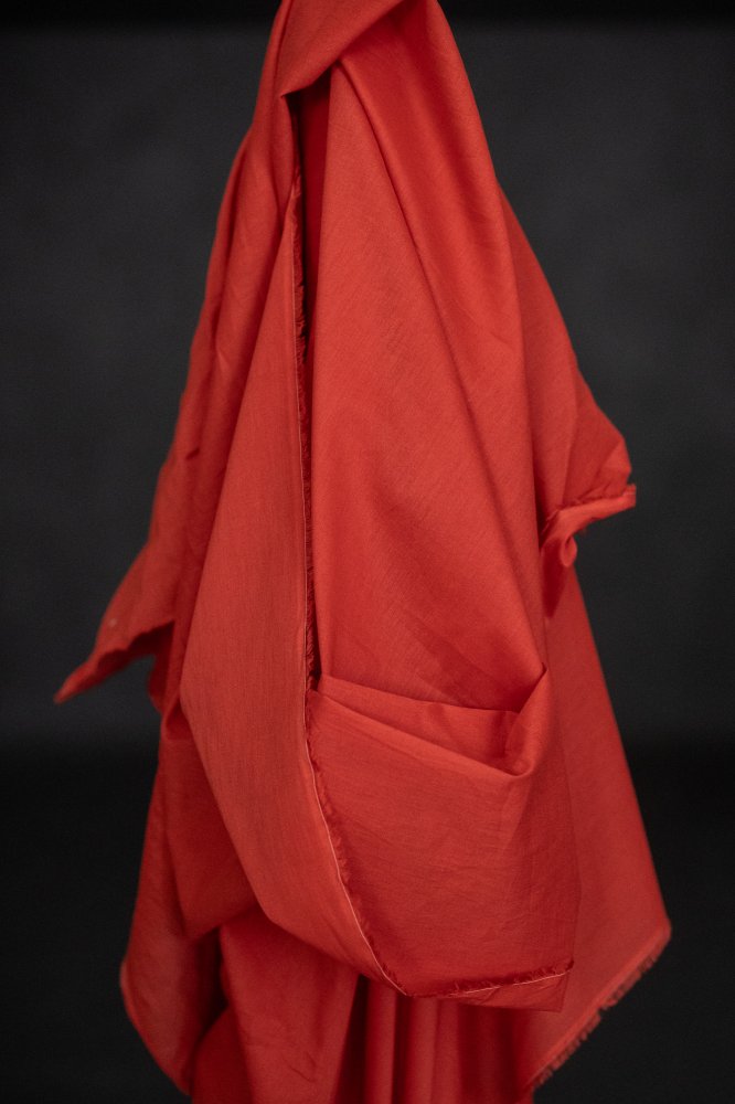 red organic voile