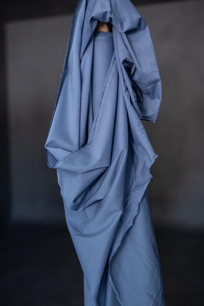 blue cotton voile