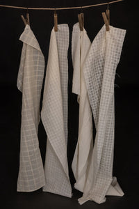 Natural Indian Cotton - Chequered Stripe