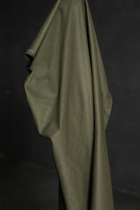 green needlecord cotton fabric