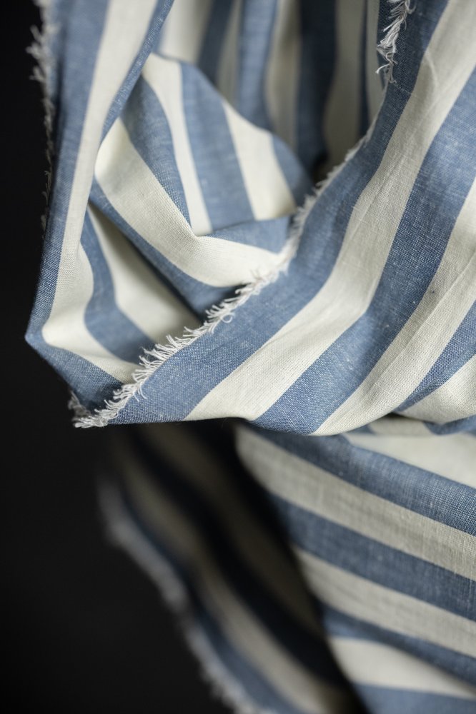 Organic Cotton/Linen Stripe - Amalfi