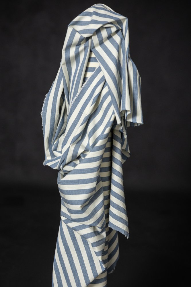 Organic Cotton/Linen Stripe - Amalfi