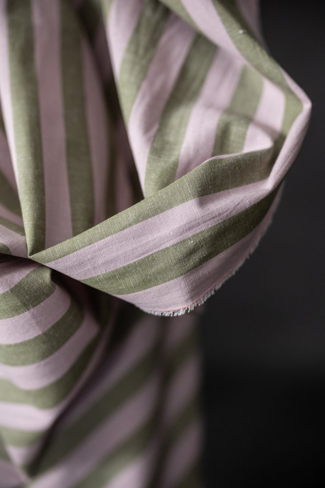 pink green stripy fabric 