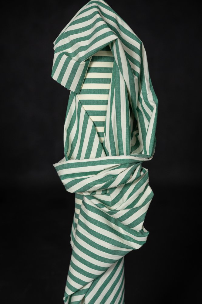 white green stripy fabric 