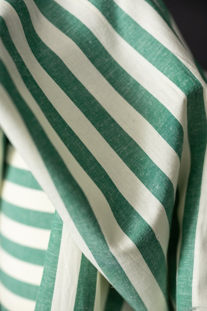 white green stripy fabric 