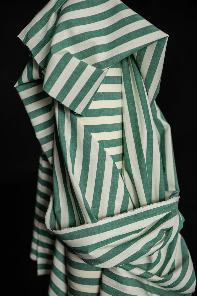 white green stripy fabric 