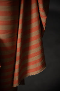 Orange Cotton Linen Stripe Fabric