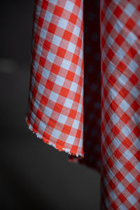 Organic Cotton/Linen Gingham - Hot Candy