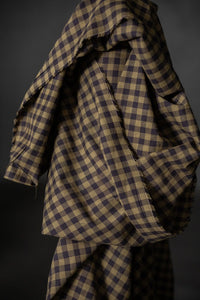 Green Gingham Cotton Linen Fabric