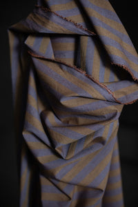 Green Purple Cotton Linen Stripe