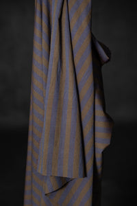 Green Purple Cotton Linen Stripe