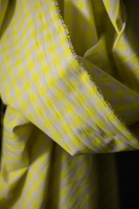 Organic Cotton/Linen Gingham - Neon Fizz