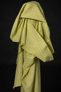 Organic Cotton/Linen Gingham - Neon Fizz