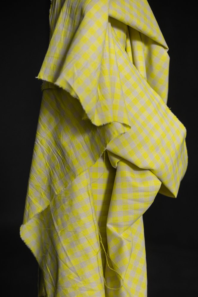 Organic Cotton/Linen Gingham - Neon Fizz