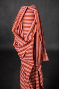 Red Pink Cotton Linen Stripe