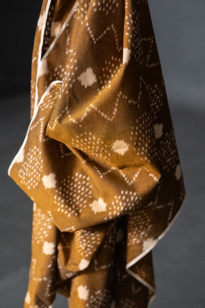 brown indian ikat cotton