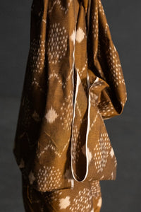 brown indian ikat cotton