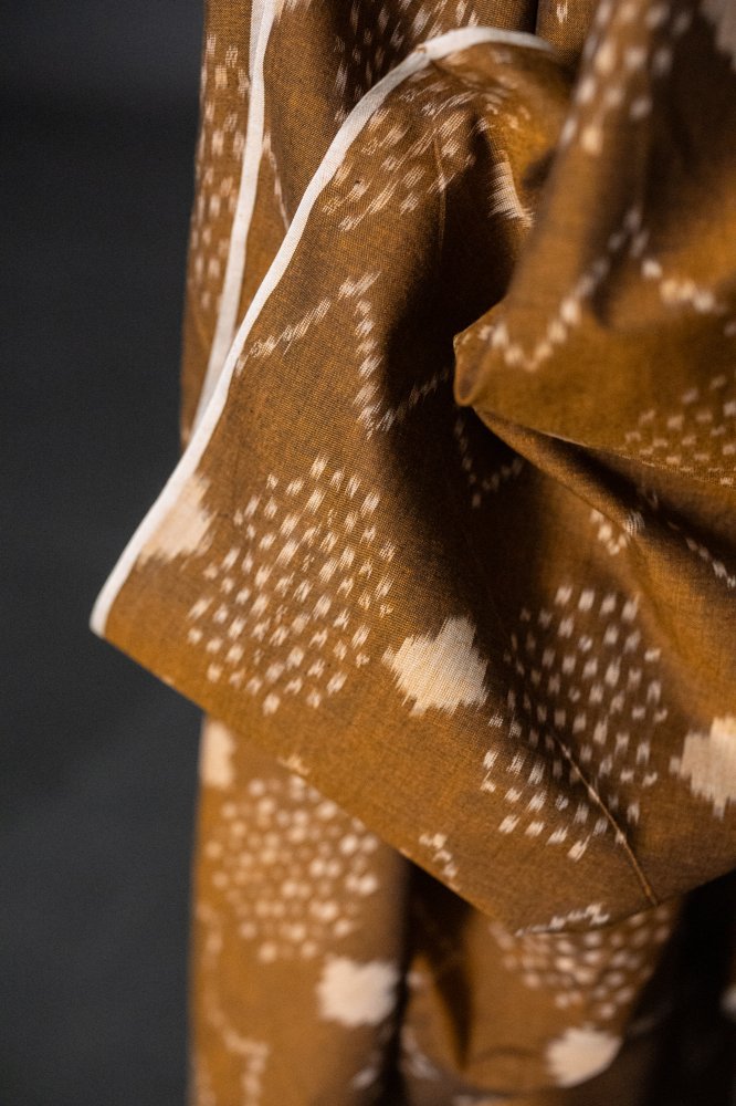 brown indian ikat cotton