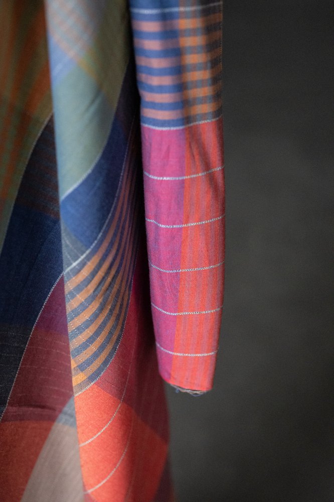 check indian multicoloured fabric
