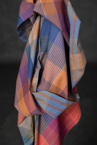 check indian multicoloured fabric