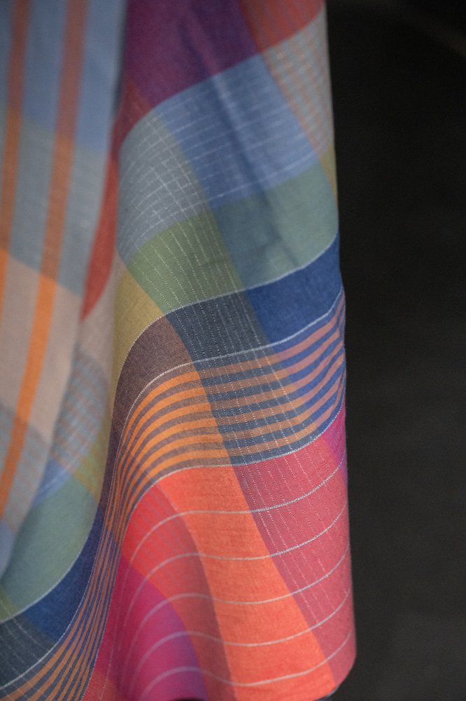 check indian multicoloured fabric