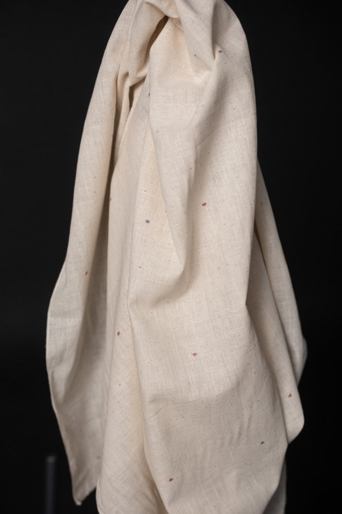 Extra Weft Handwoven Organic Cotton - Finn Flower