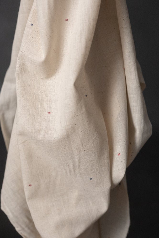 Extra Weft Handwoven Organic Cotton - Finn Flower