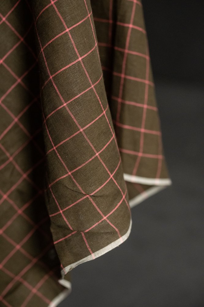 green p-ink handwoven linen check