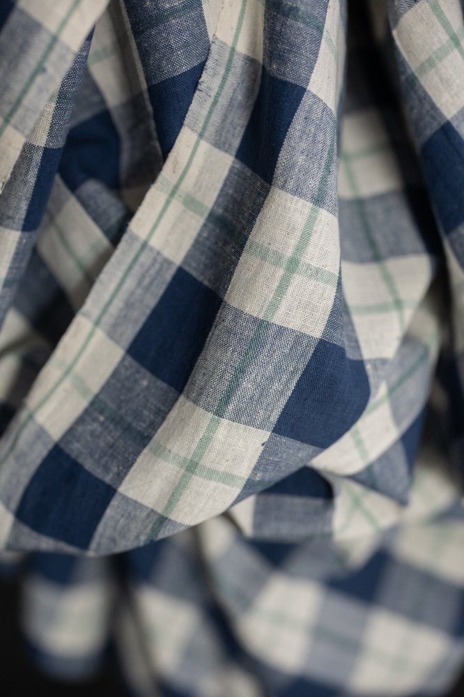 blue gingham indian cotton