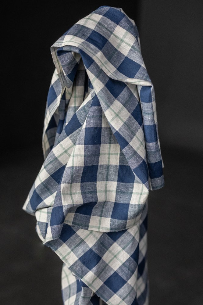 blue gingham indian cotton