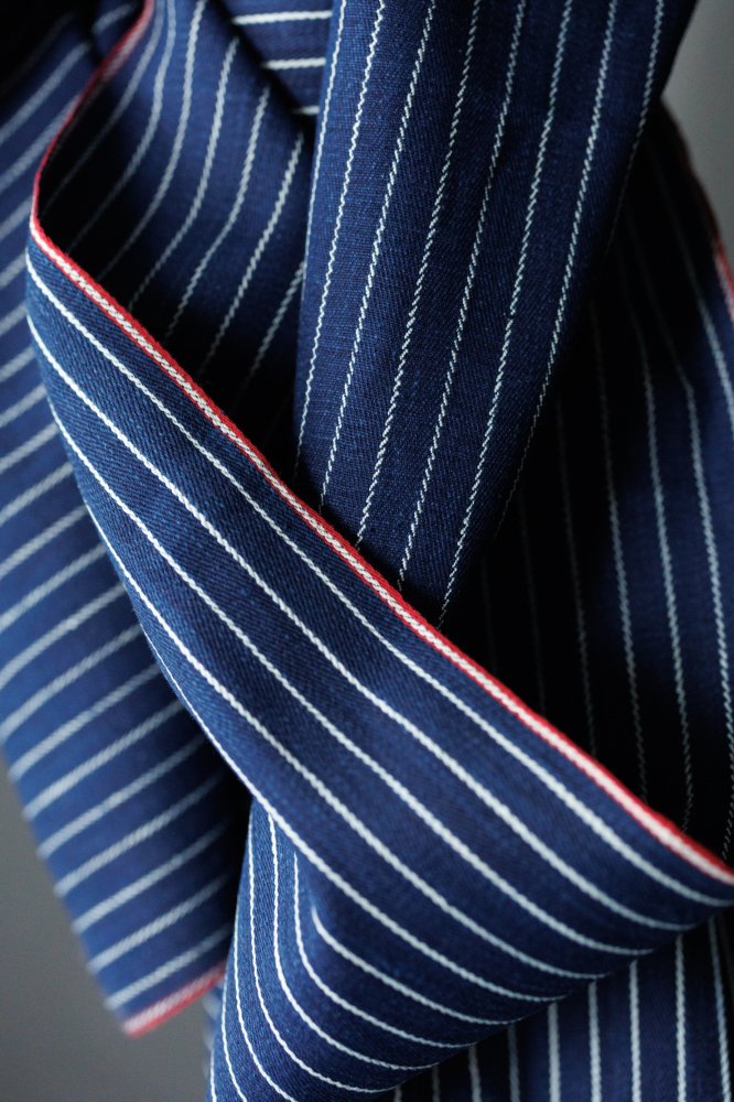 10.5oz Handloom Denim - Indigo Pinstripe